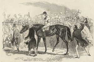 Sir Tatton Sykes leidt de winnaar van de St. Leger, uit 